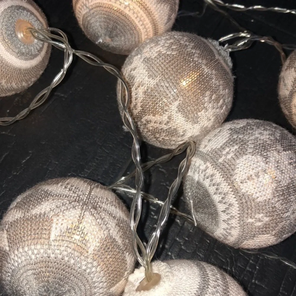 Sweater Covered‎ Nordic Christmas Lights Gray White New